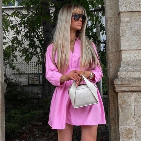 BLOGGER'S FAVE! Zara Barbie Pink Mini Dress NWT - Picture 9 of 17